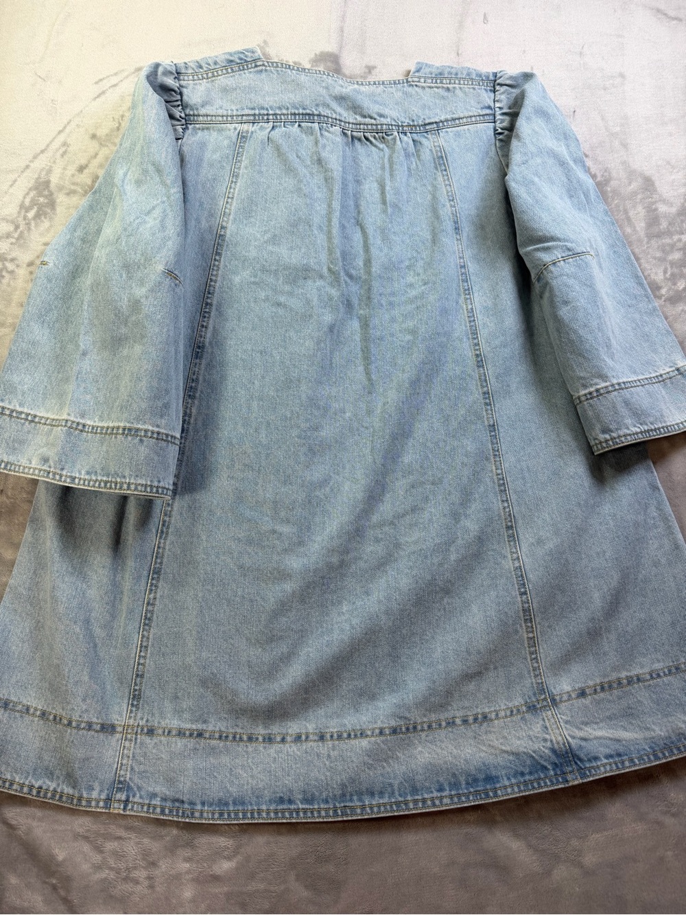 Free People Light Blue Denim Shift Dress Women’s Summer M - Picture 9 of 12